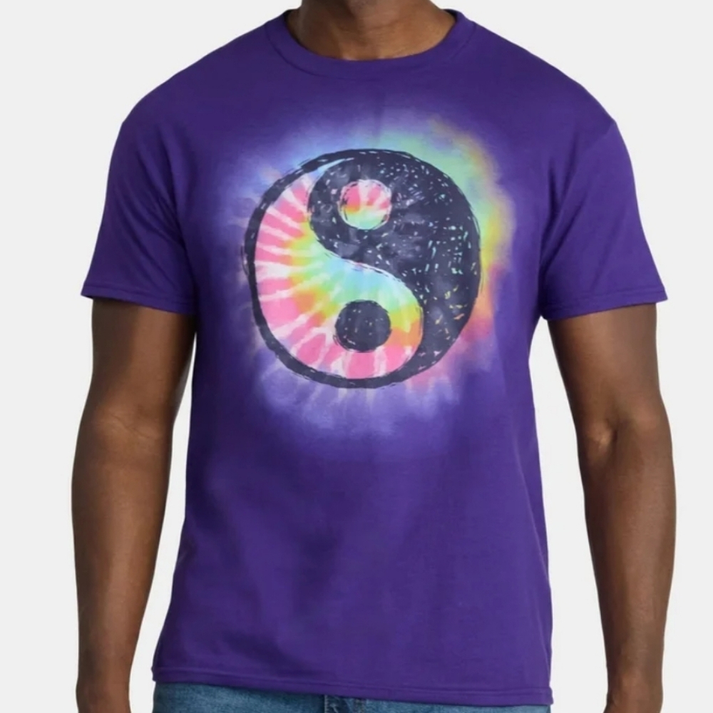 Tie Dye Ying Yang Purple T-shirt